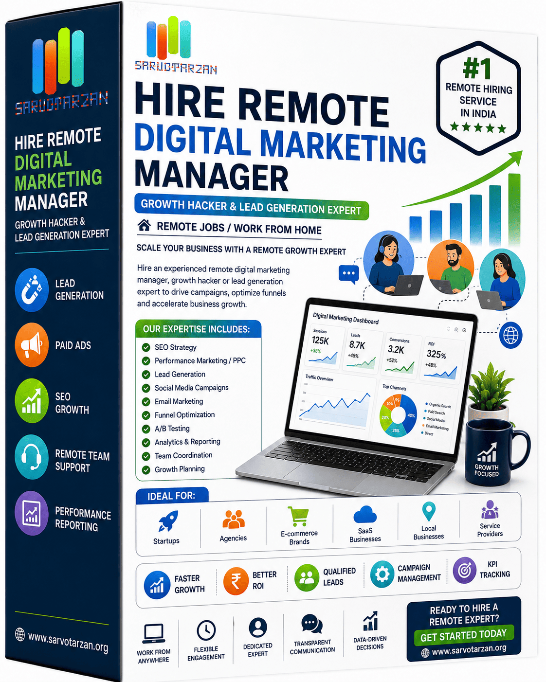 Hire Remote Digital Marketing Manager / Growth Hacker / Lead Generation Expert - Remote Jobs / Work from Home